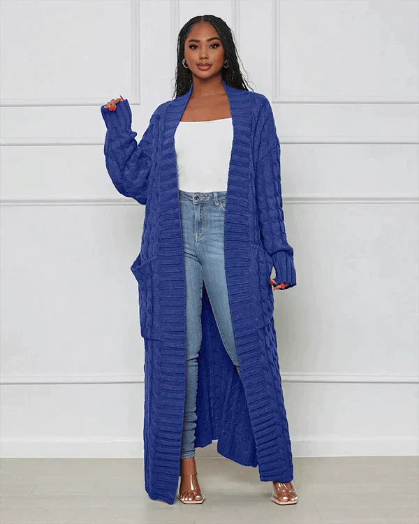 Theodora – V-Neck Long Leisure Cardigan
