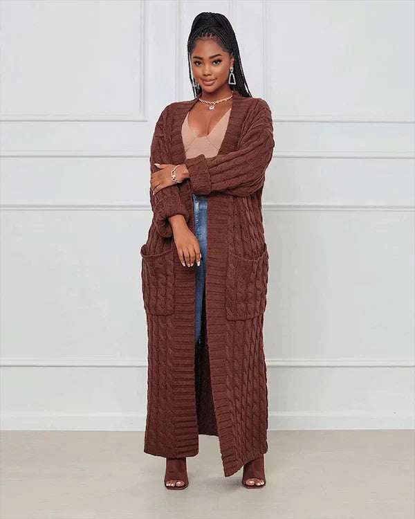 Theodora – V-Neck Long Leisure Cardigan