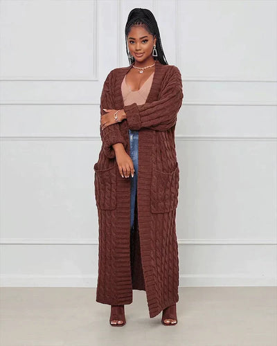 Theodora – V-Neck Long Leisure Cardigan