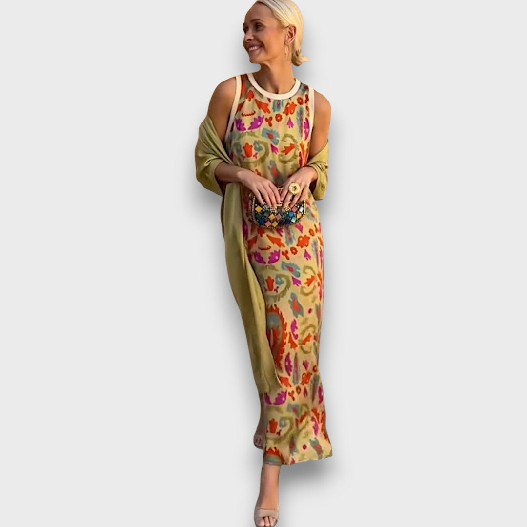 Elveria – Maxi Dress with Cardigan