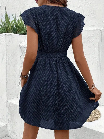 Sophia – Elegant Crochet Trim V-Neck Summer Dress