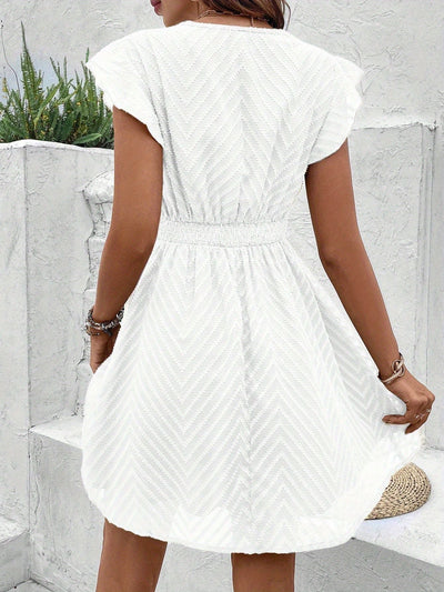 Sophia – Elegant Crochet Trim V-Neck Summer Dress