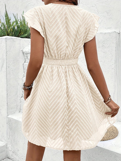 Sophia – Elegant Crochet Trim V-Neck Summer Dress